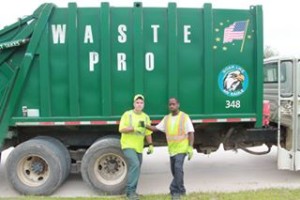 Charlie Thomas and Therabore Harper from Waste Pro 